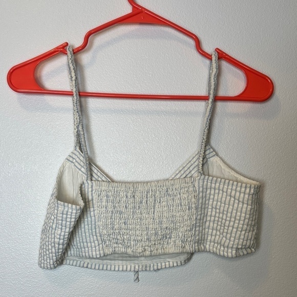 Urban Outfitters Women’s Striped Crop Tank Top Bralette Bow Front Top Size Large - Picture 2 of 5